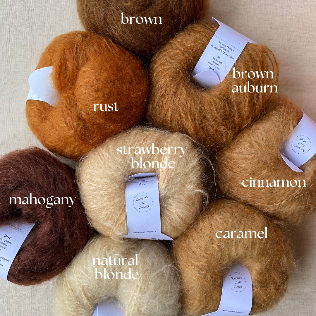 DollyMo Woolly Mohair/ Brushable Mohair for Doll Making